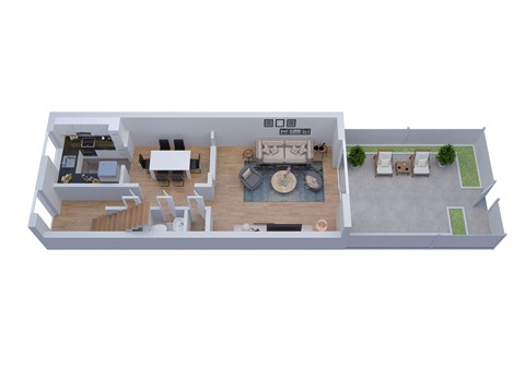 Floor plan for 2 beds, 1.5 baths, 1320 sqft